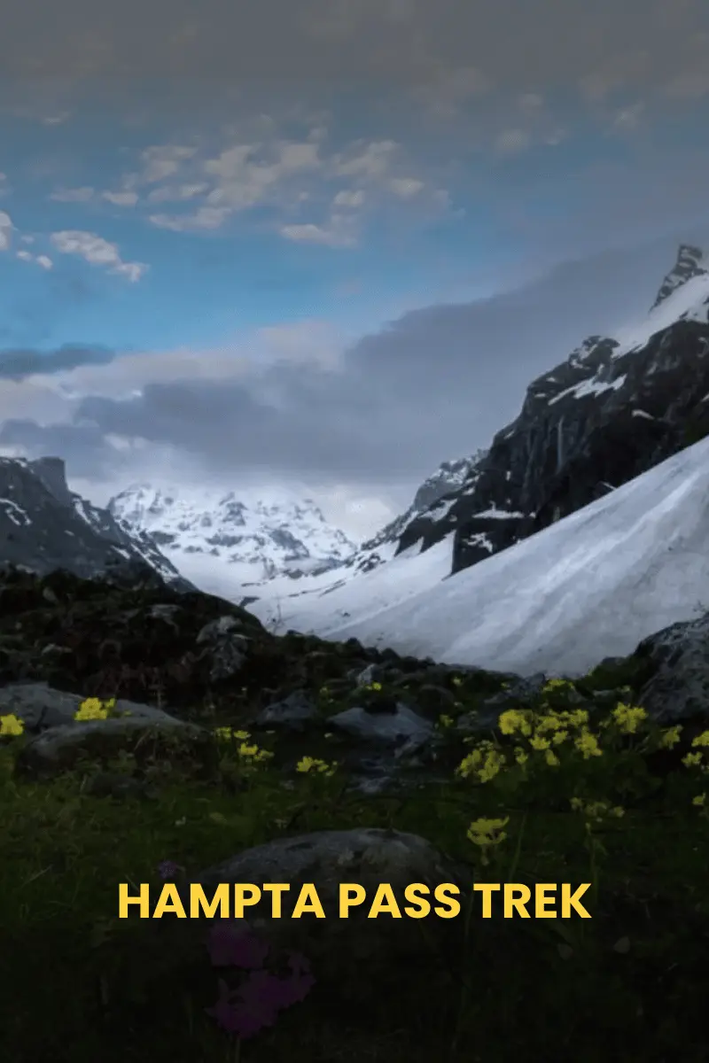 Hampta Pass adventure trek in the Himalayas, showcasing stunning mountain views.