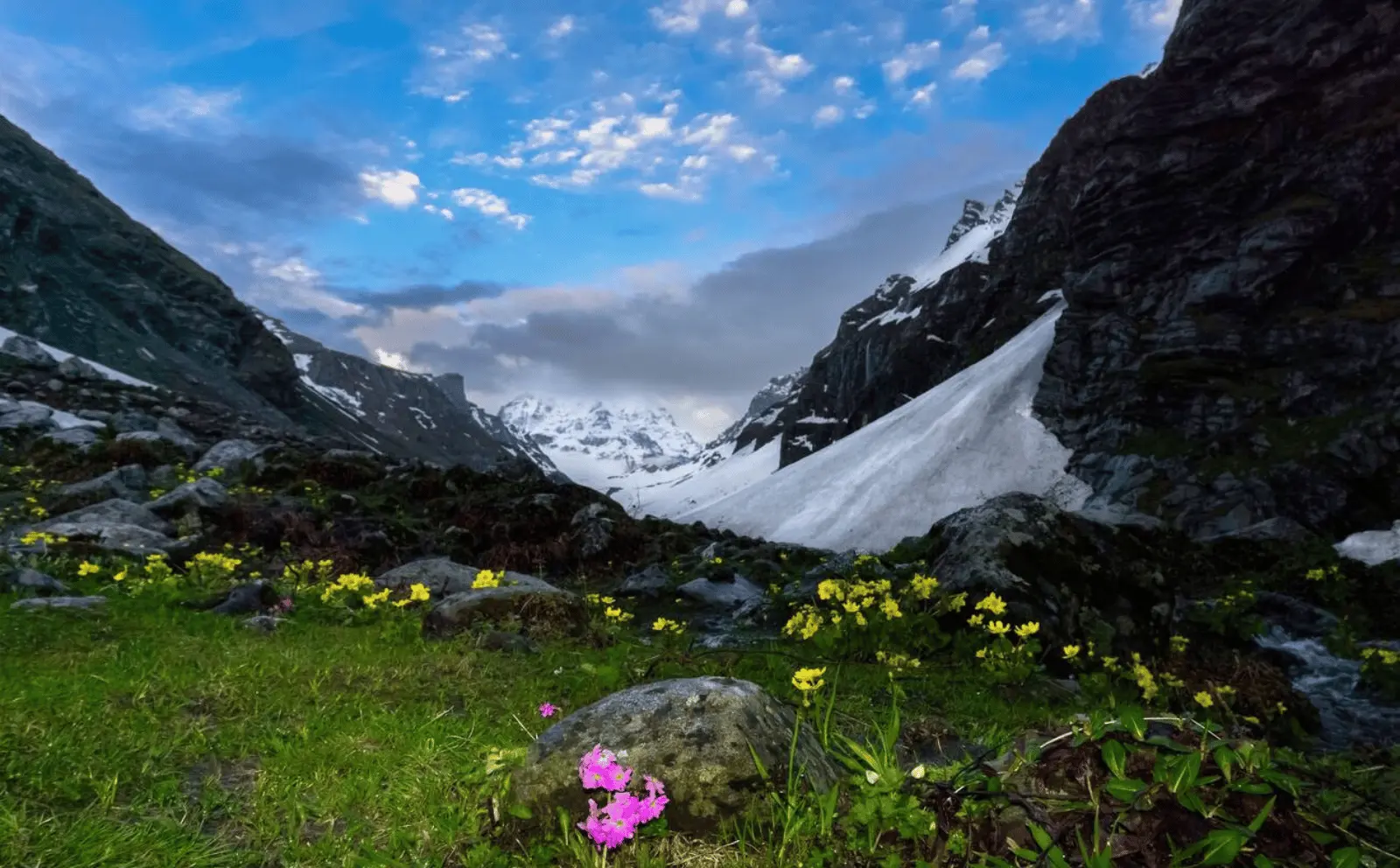 Hampta Pass adventure trek in the Himalayas, showcasing stunning mountain views.
